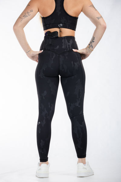 Concealed Carry Leggings Empowered With Pockets| Black Camo