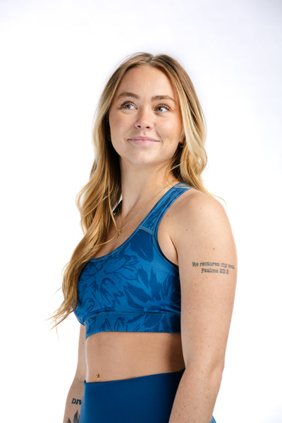 Empowered Sports Bra | Blue Floral