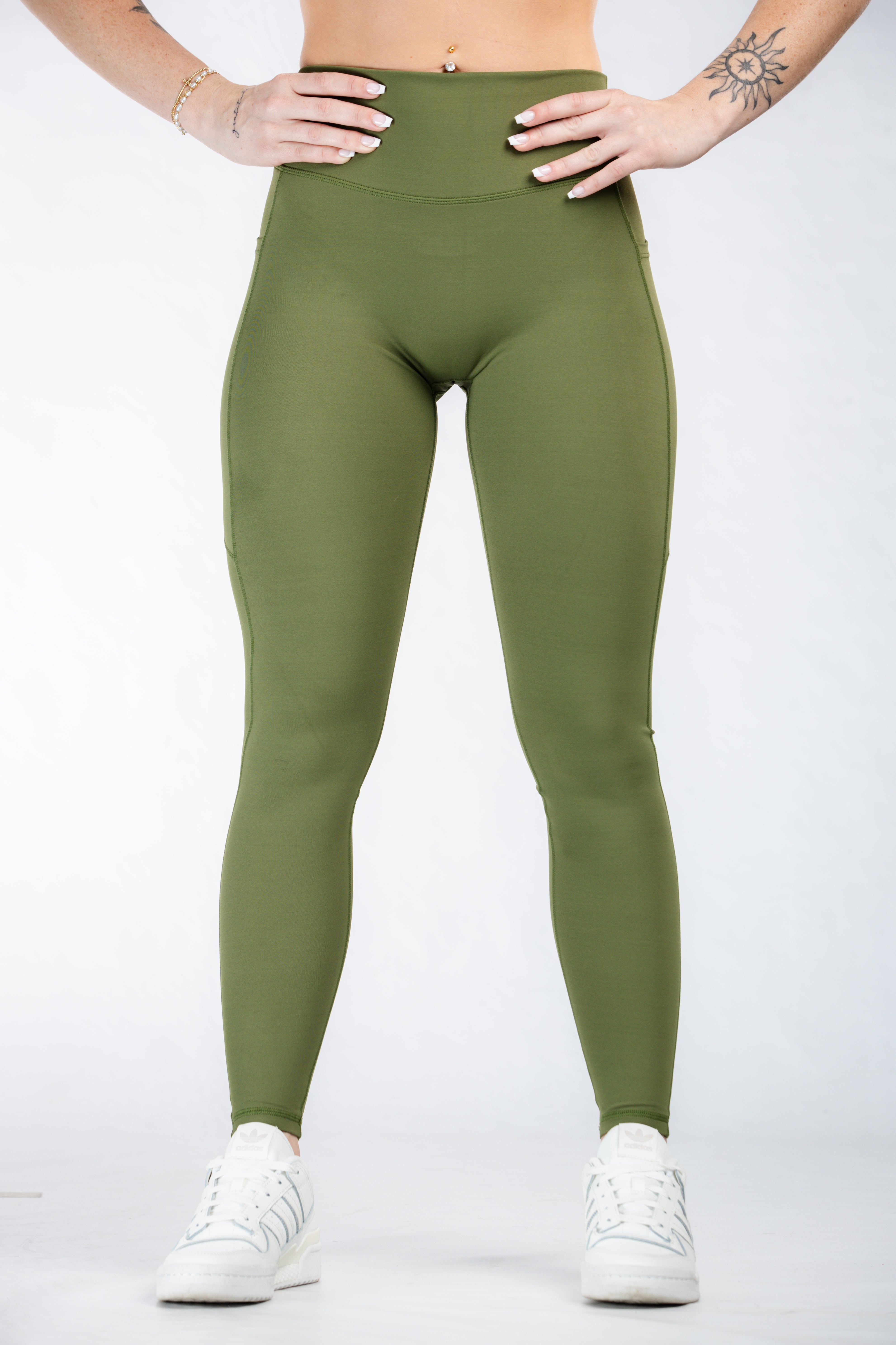 Empowered Leggings With Pockets | Military Green