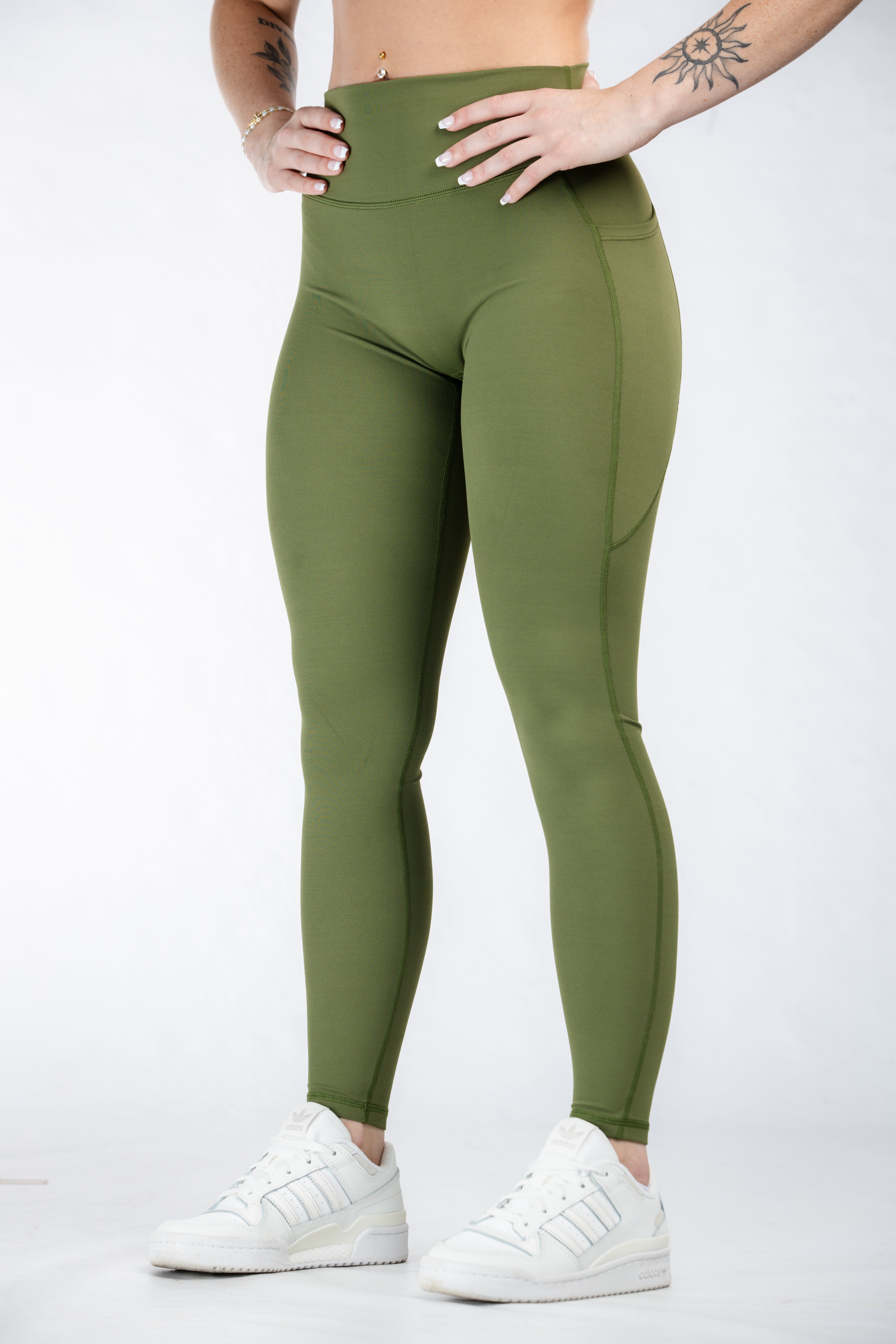 Empowered Leggings With Pockets | Military Green