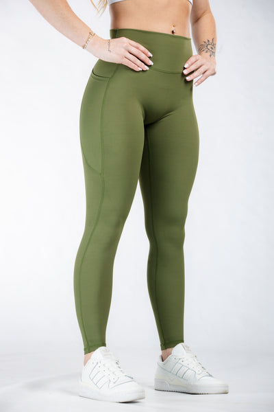 Empowered Leggings With Pockets | Military Green