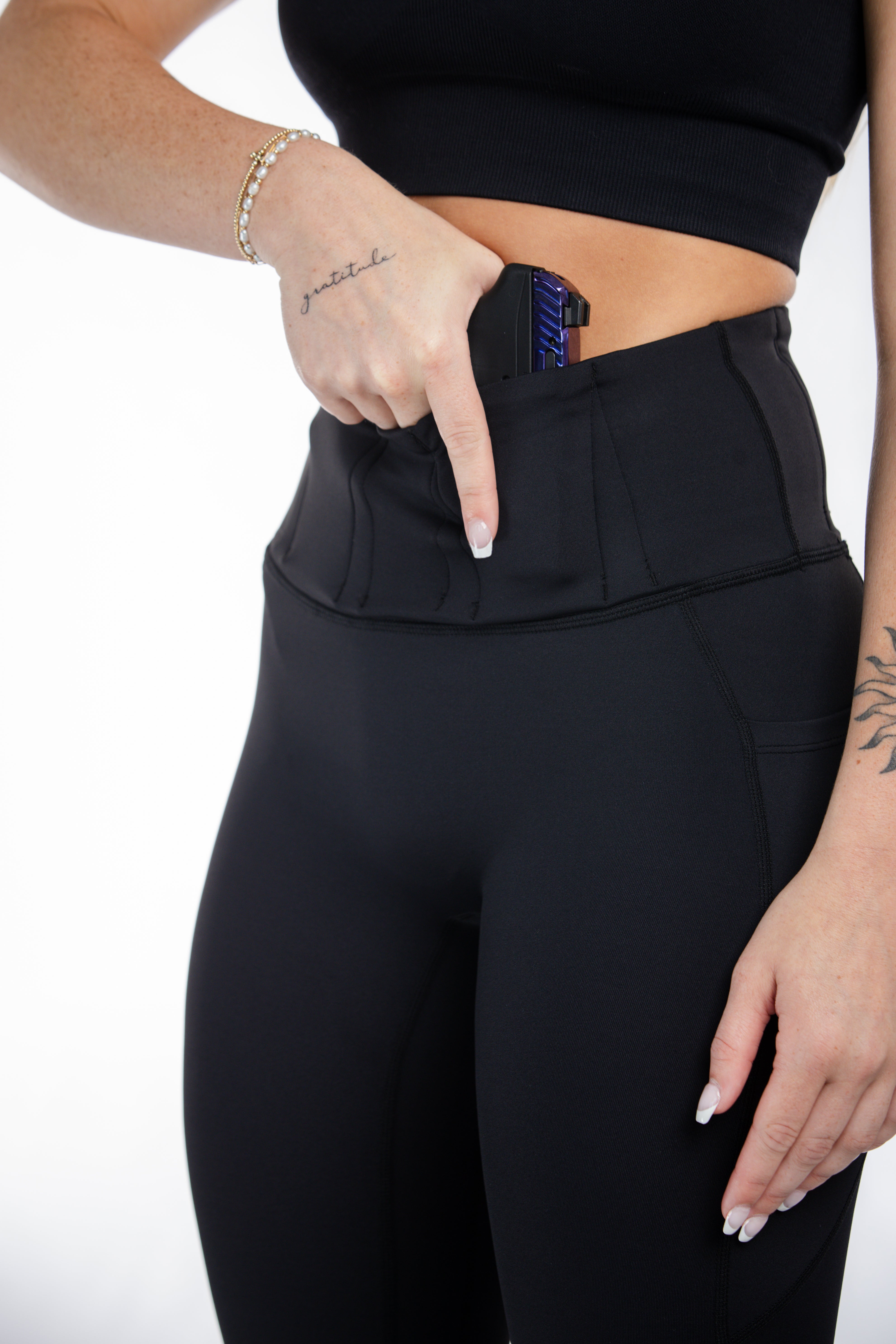 Concealed Carry Leggings Empowered With Pockets | Black