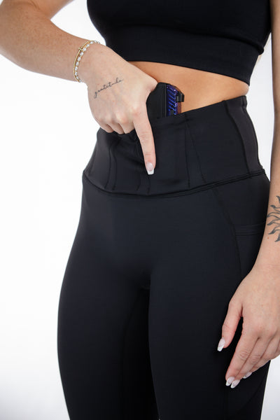 Concealed Carry Leggings Empowered With Pockets | Black