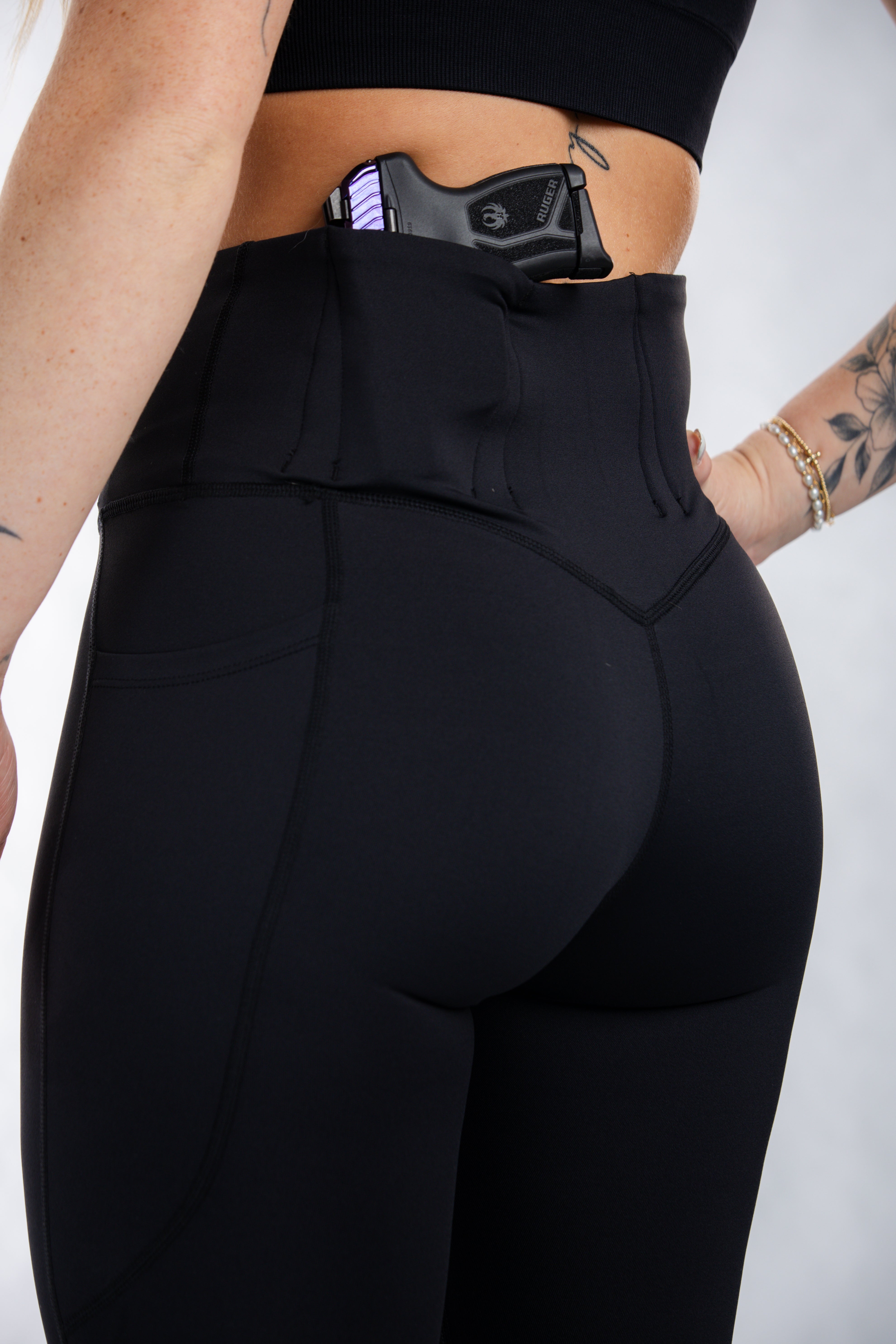 Concealed Carry Leggings Empowered With Pockets | Black