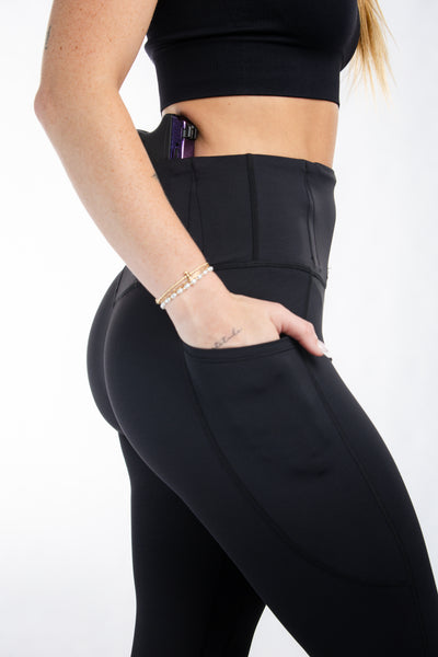 Concealed Carry Leggings Empowered With Pockets | Black