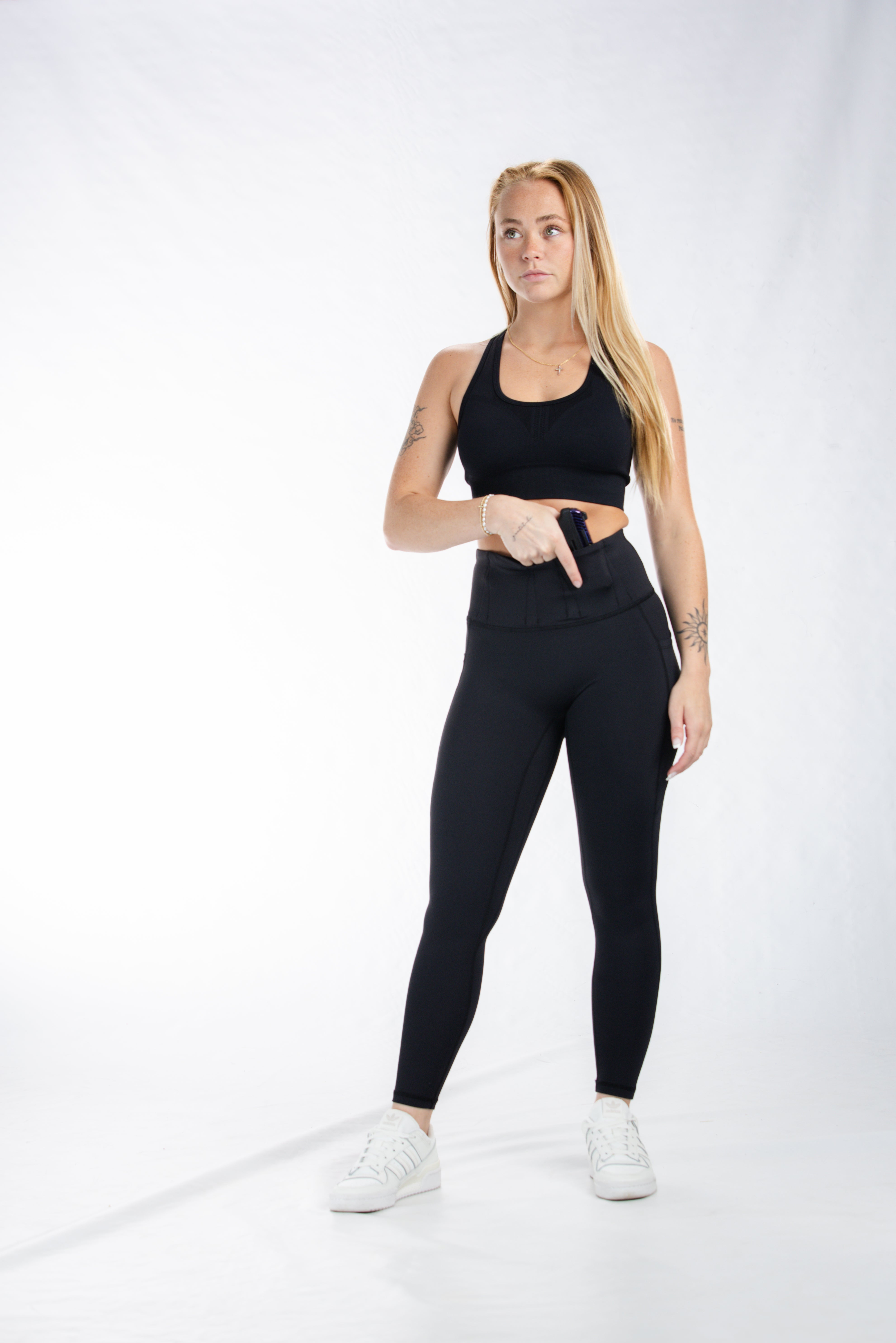 Concealed Carry Leggings Empowered With Pockets| Black Camo