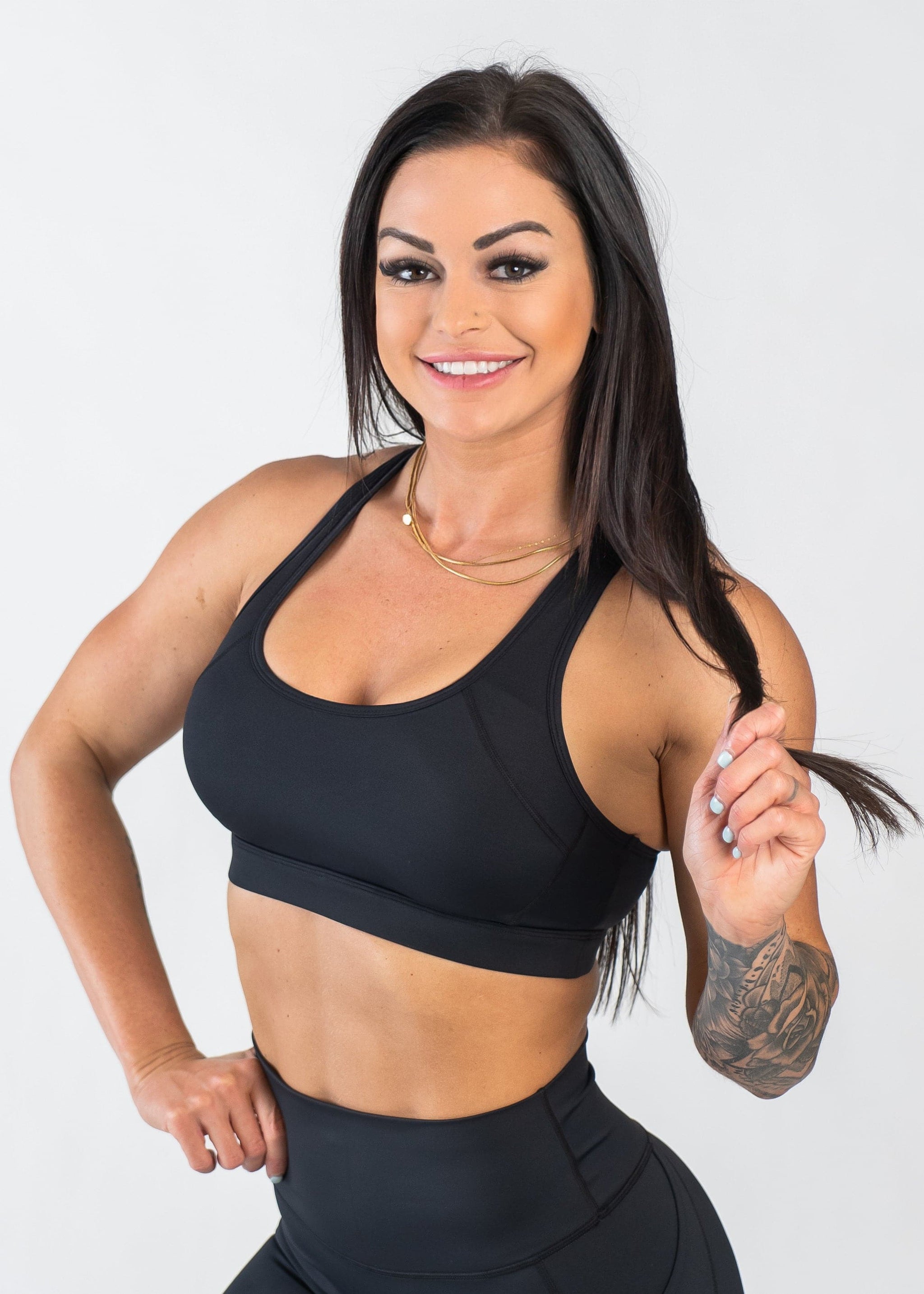 Empowered Laced Back High Impact Sports bra - Black