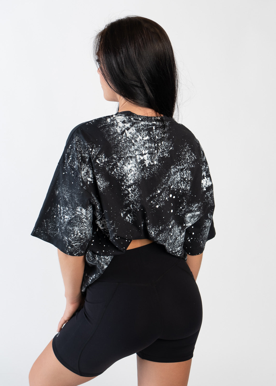 Oversized Tee | Black/White Splatter