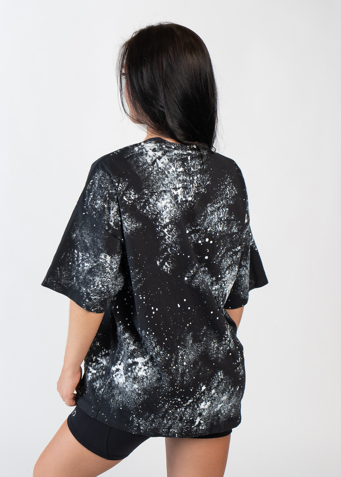 Oversized Tee | Black/White Splatter