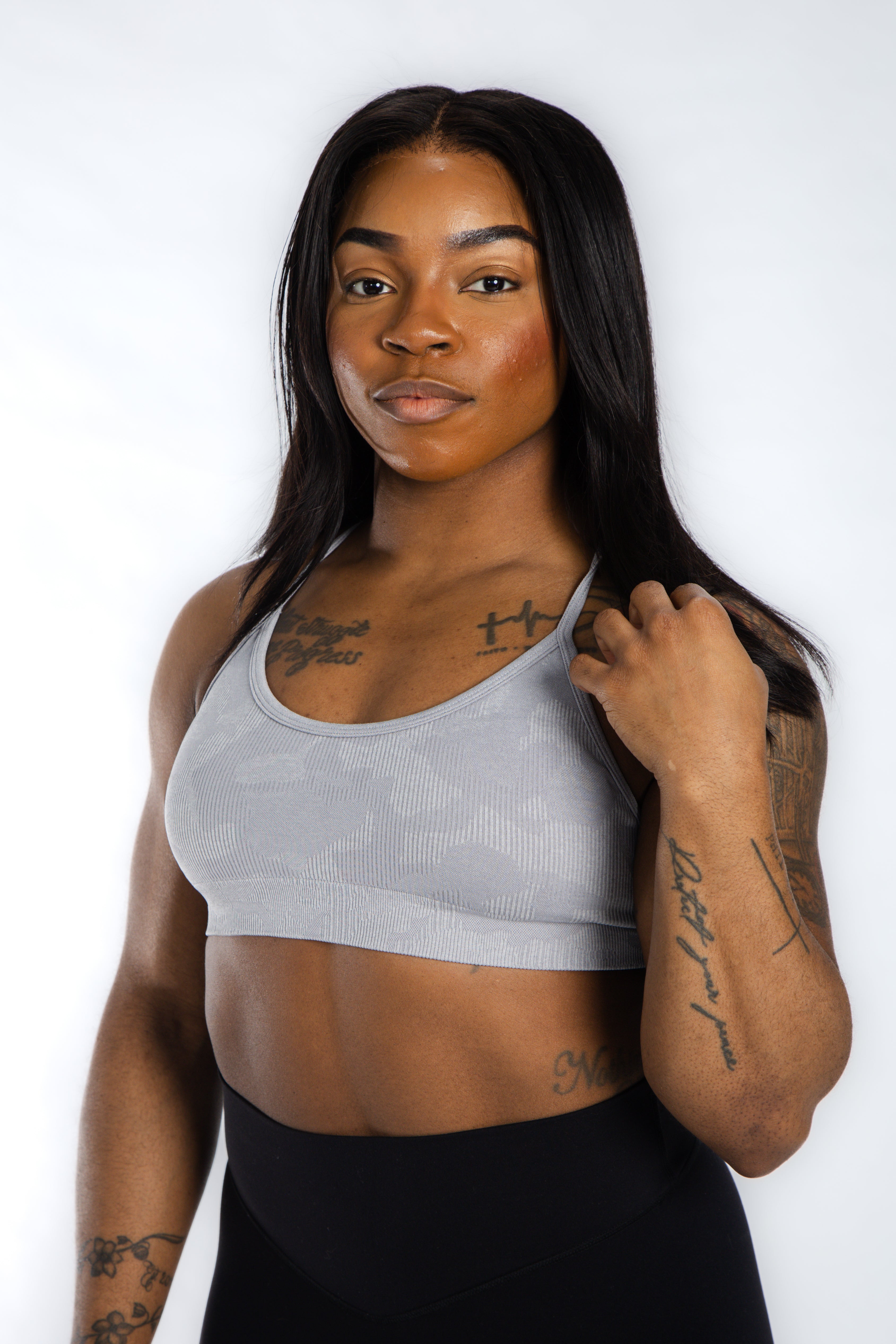 Sculpt Seamless Minimal Bra | Grey Camo