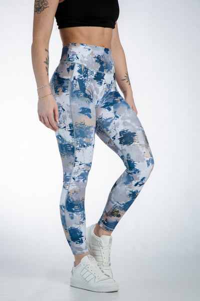Empowered Leggings With Pockets | Blue/Tan