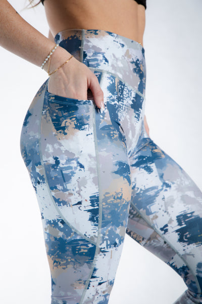 Empowered Leggings With Pockets | Blue/Tan