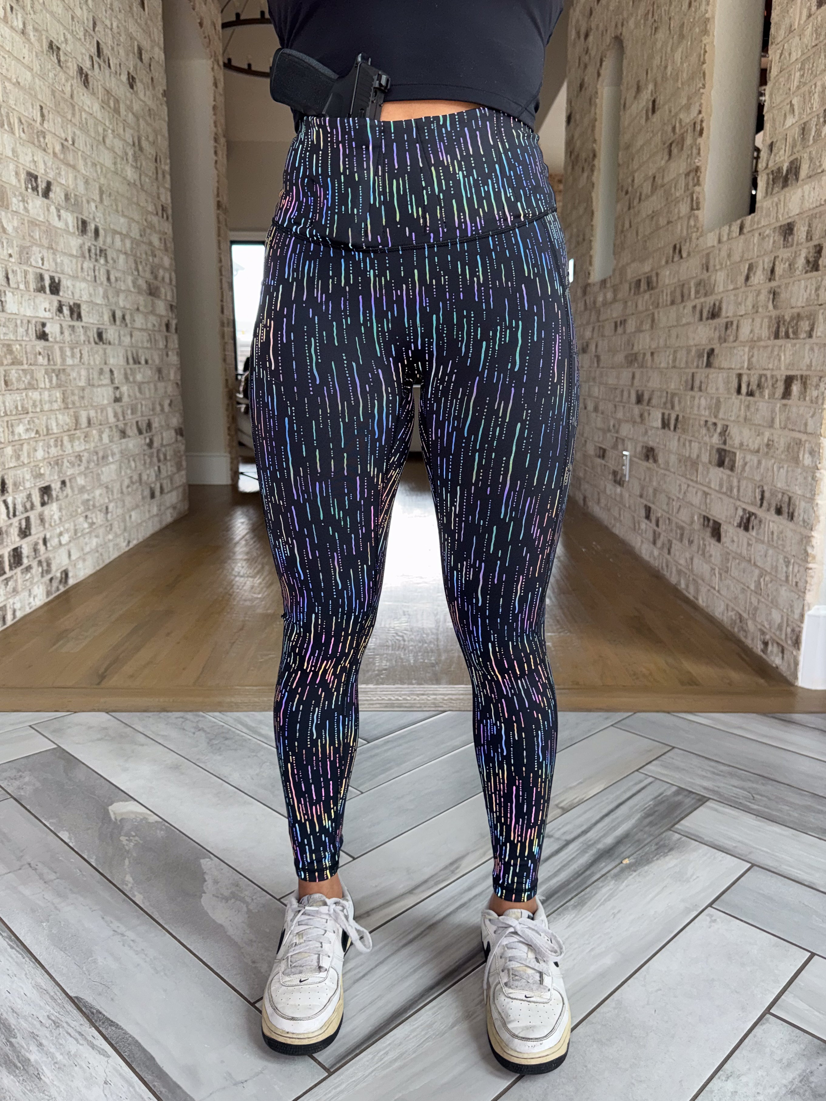 Concealed Carry Leggings With Pockets | Holographic Rain