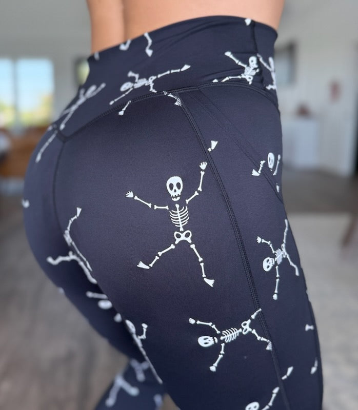 Empowered Leggings With Pockets | Black Skeletons