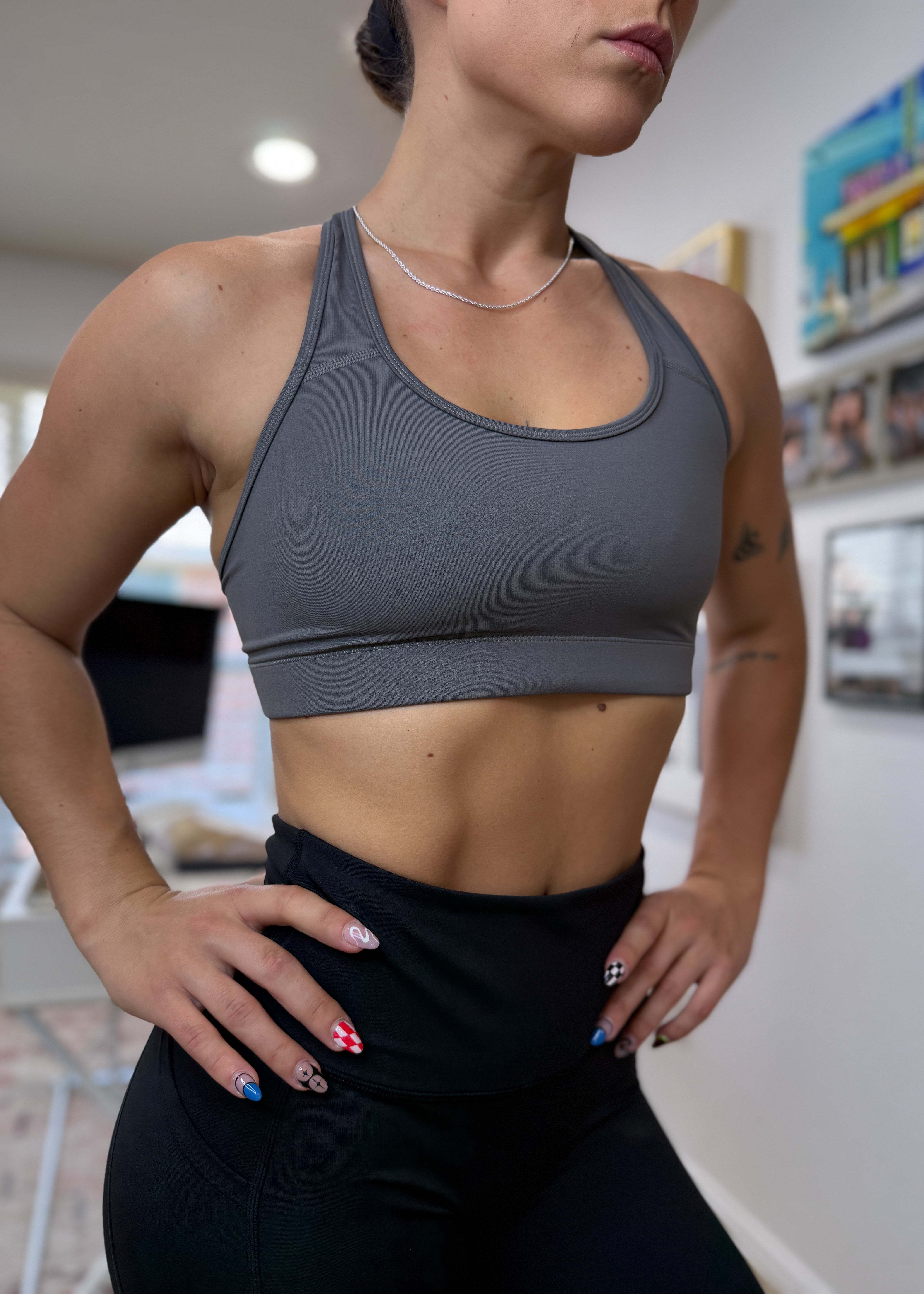 Empowered Sports Bra | Charcoal Grey