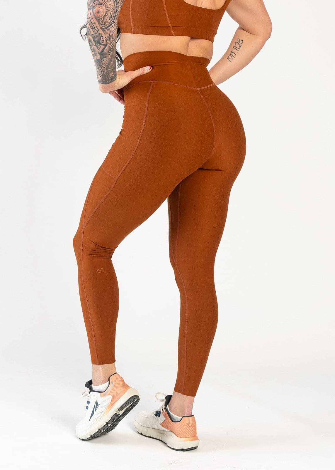 Dream Leggings With Criss Cross Waistband & Pockets | Rust