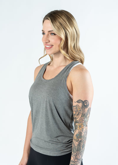 Tie Back Tank Top | Grey