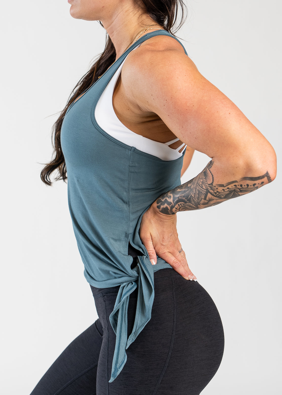 Side Tie Tank | Teal