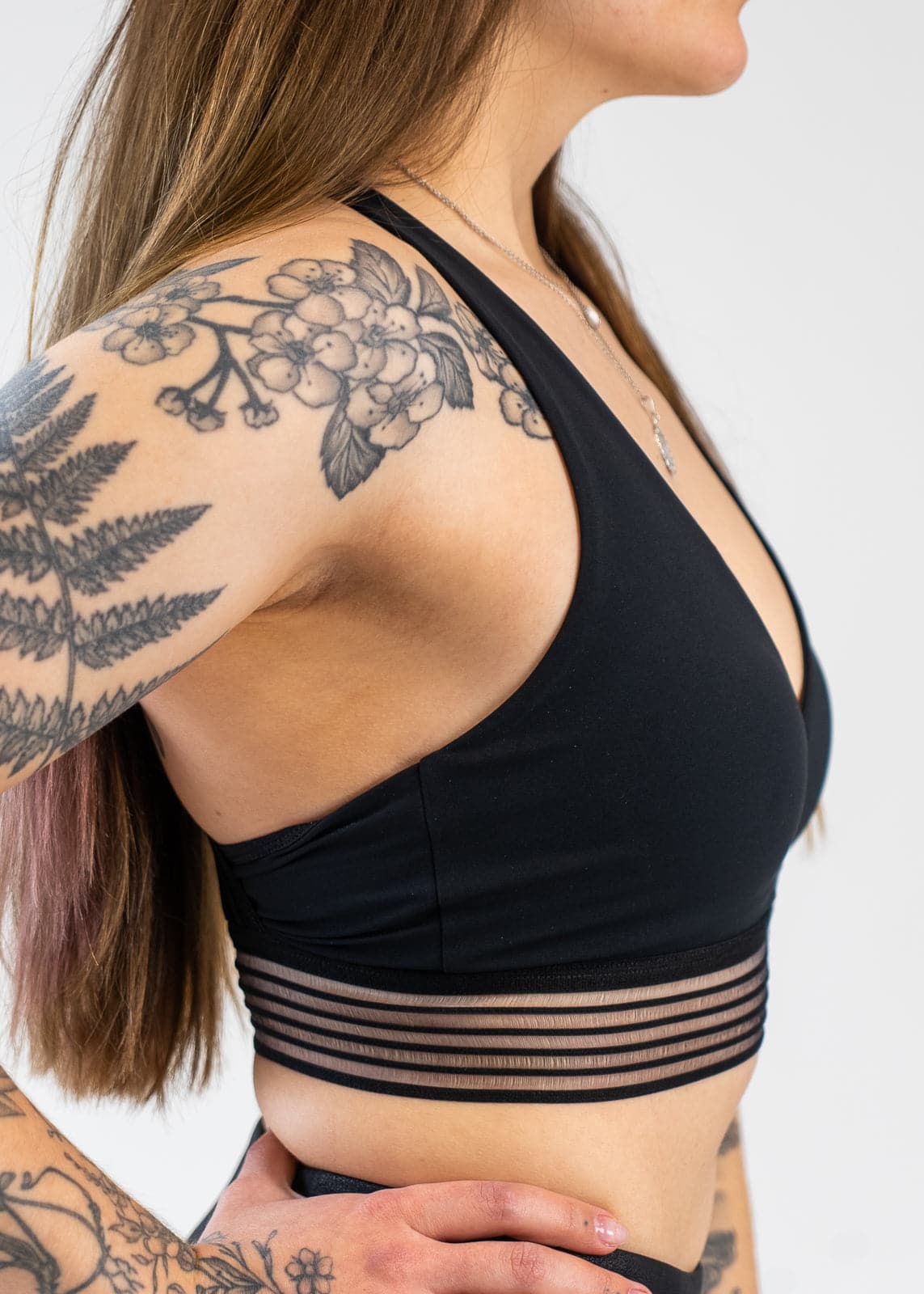 Mesh Bralette Sports Bra | Black