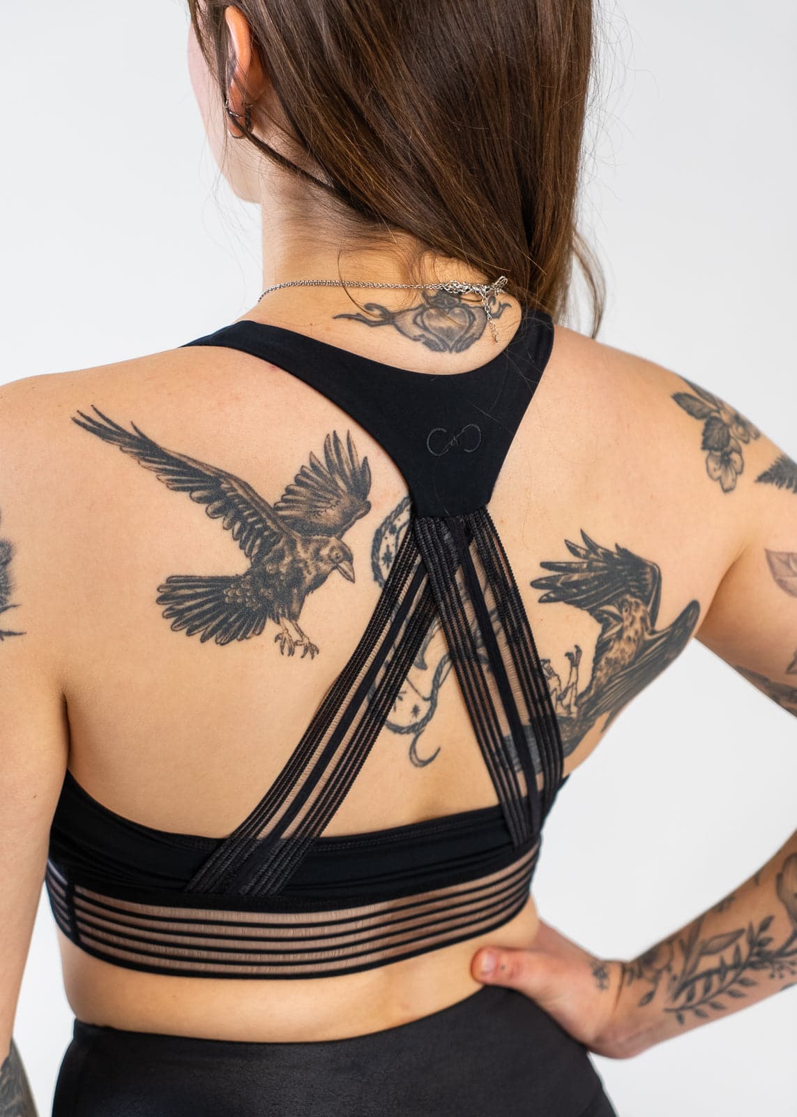 Mesh Bralette Sports Bra | Black
