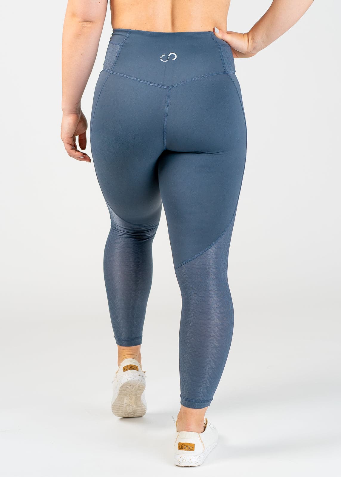 Leggings With Leopard Mesh | Storm Blue