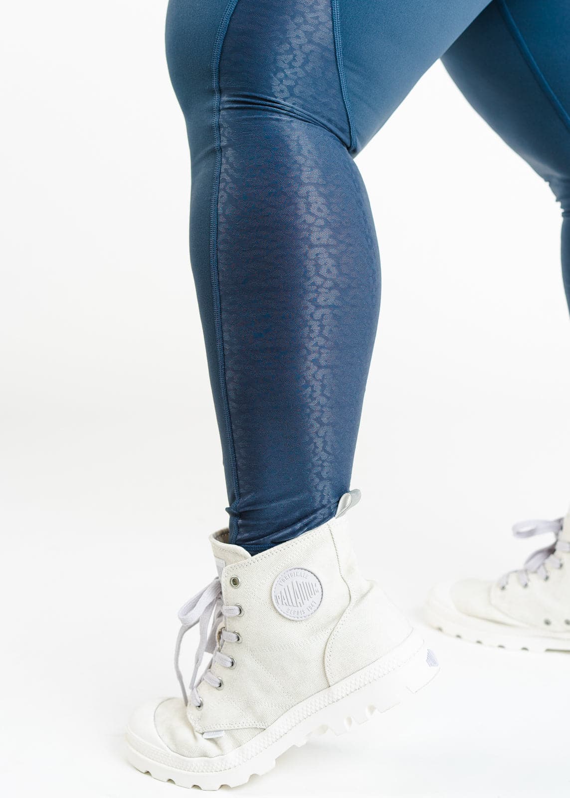 Leggings With Leopard Mesh | Storm Blue