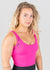 Waist Up 3/4 Front View Wearing CRVS Crop Bra | Hot Pink