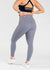 Shoulders Down Back View Hands on Hips Wearing Empowered Double Brushed Leggings - Slate