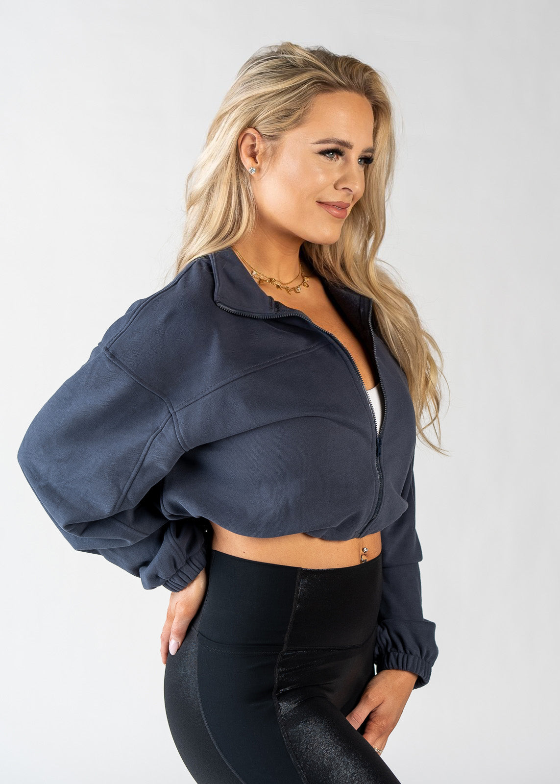 Warm Up Zip-Up | Steel