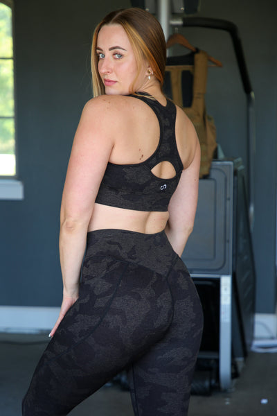 Seamless Bra |  Black Camo