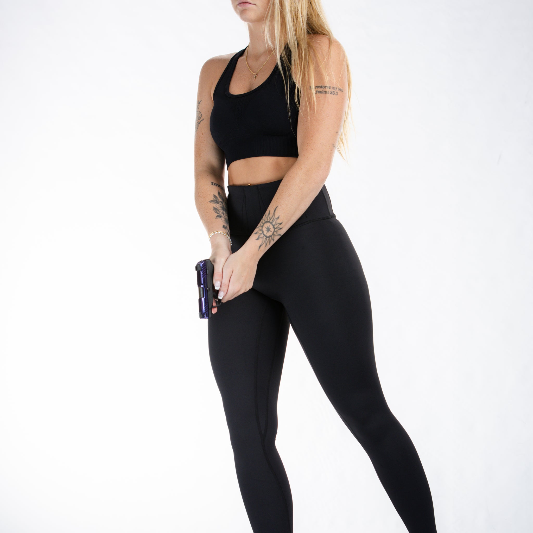Concealed Carry Leggings Without Pockets | Black