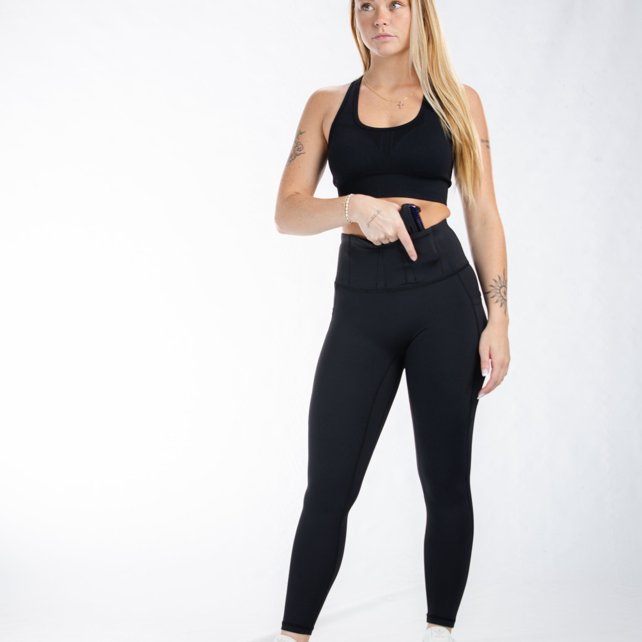 Concealed Carry Leggings Empowered With Pockets| Black Camo