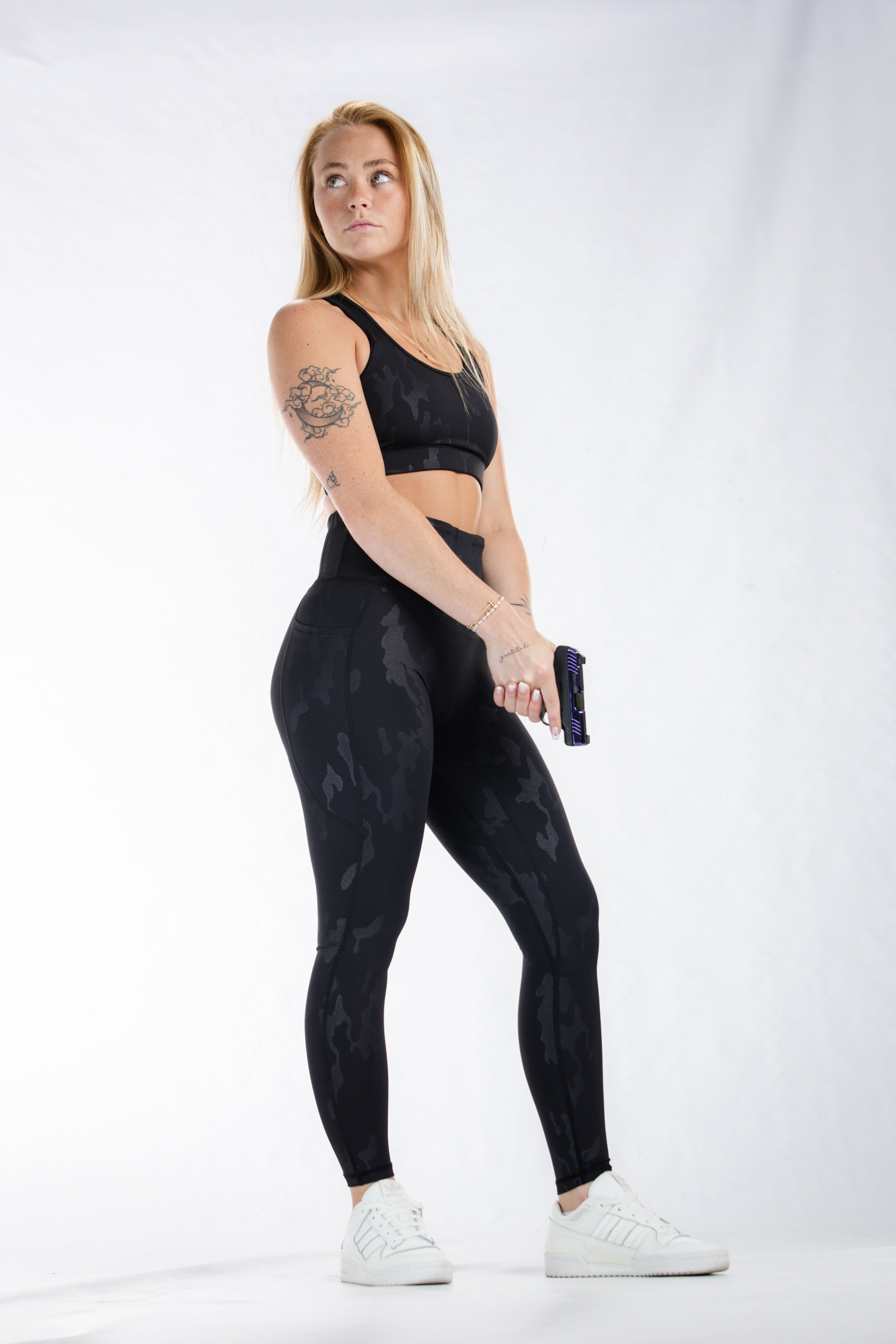 Concealed Carry Leggings Empowered With Pockets| Black Camo