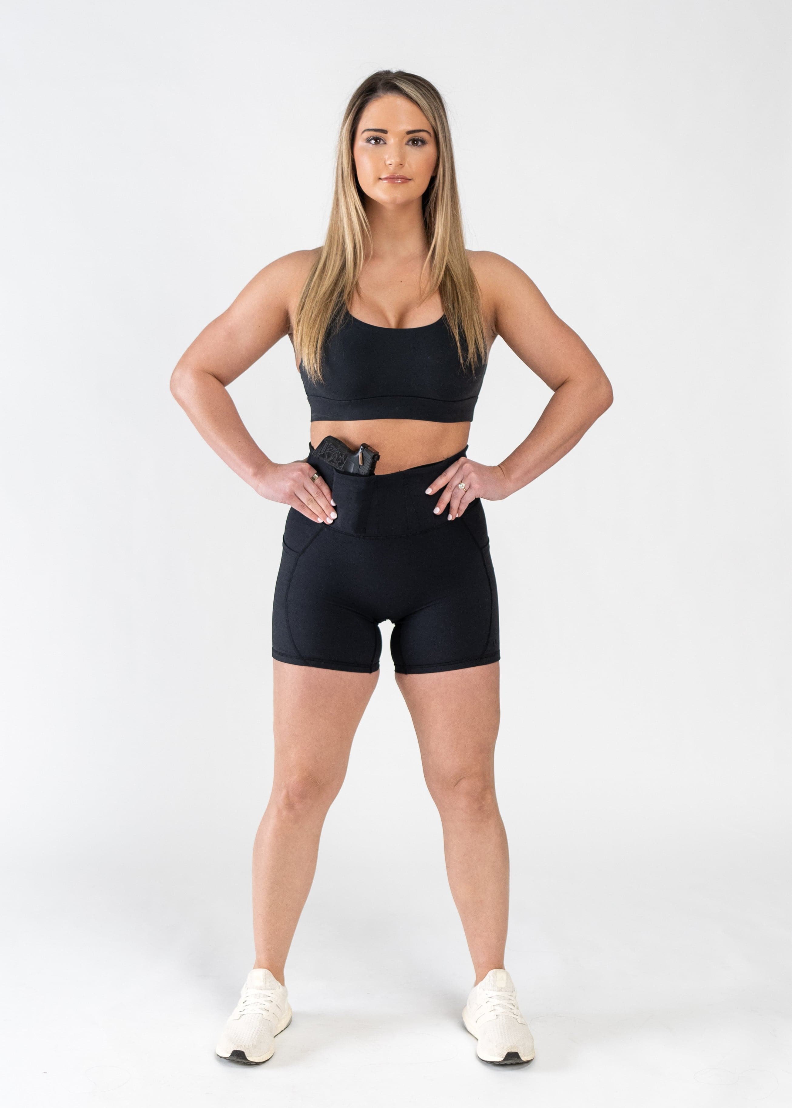 Concealed Carry Athletic Shorts With Pockets, Black