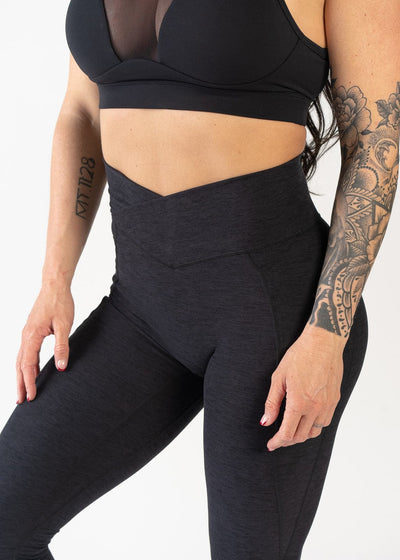 Dream Leggings With Criss Cross Waistband & Pockets | Black