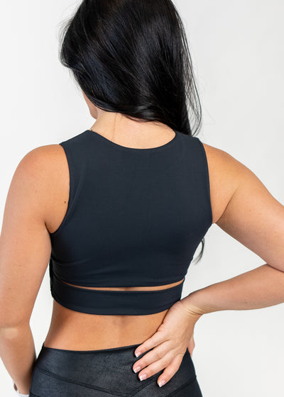 Slit Crop Bra | Black