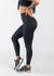 Chest Down Side View Wearing Empowered Leggings | Black
