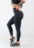 Chest Down Side View One Leg Up Wearing Empowered Leggings With Pockets | Black