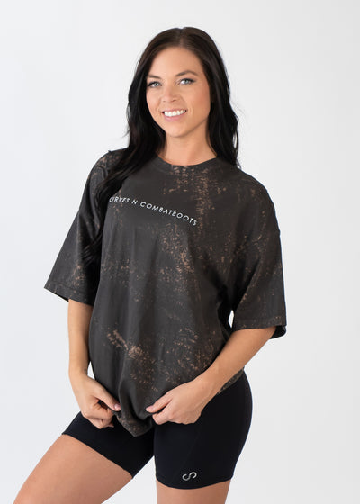 Oversized Tee | Bleached Faded Black