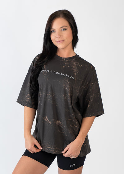 Oversized Tee | Bleached Faded Black