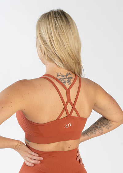 Seamless Strappy Sports Bra | Burnt Orange