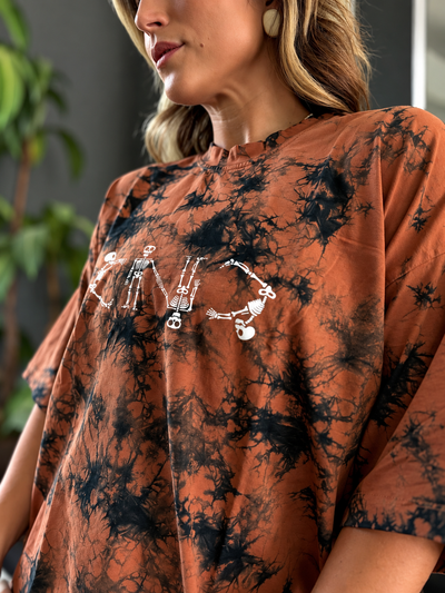 Oversized Tee | Bones Orange/Black