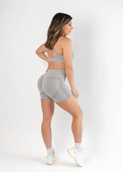 Contour Seamless Shorts | Light Heather Grey