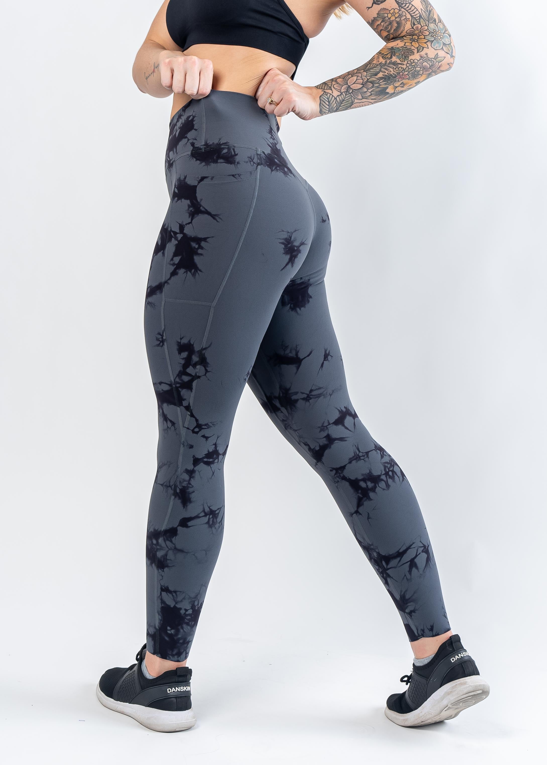 NKD Leggings With Pockets | Storm & Black Marble