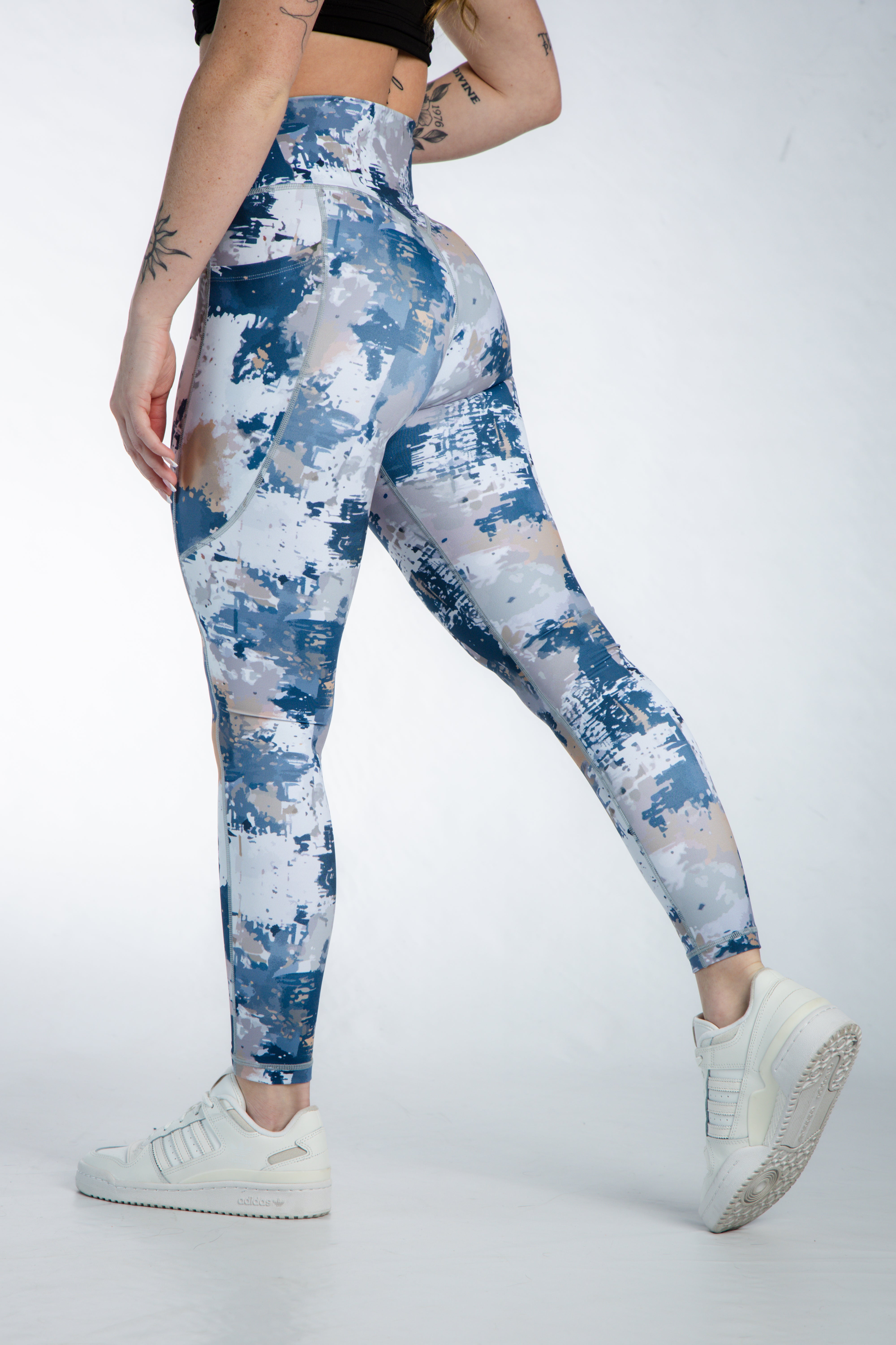 Empowered Leggings With Pockets | Blue/Tan