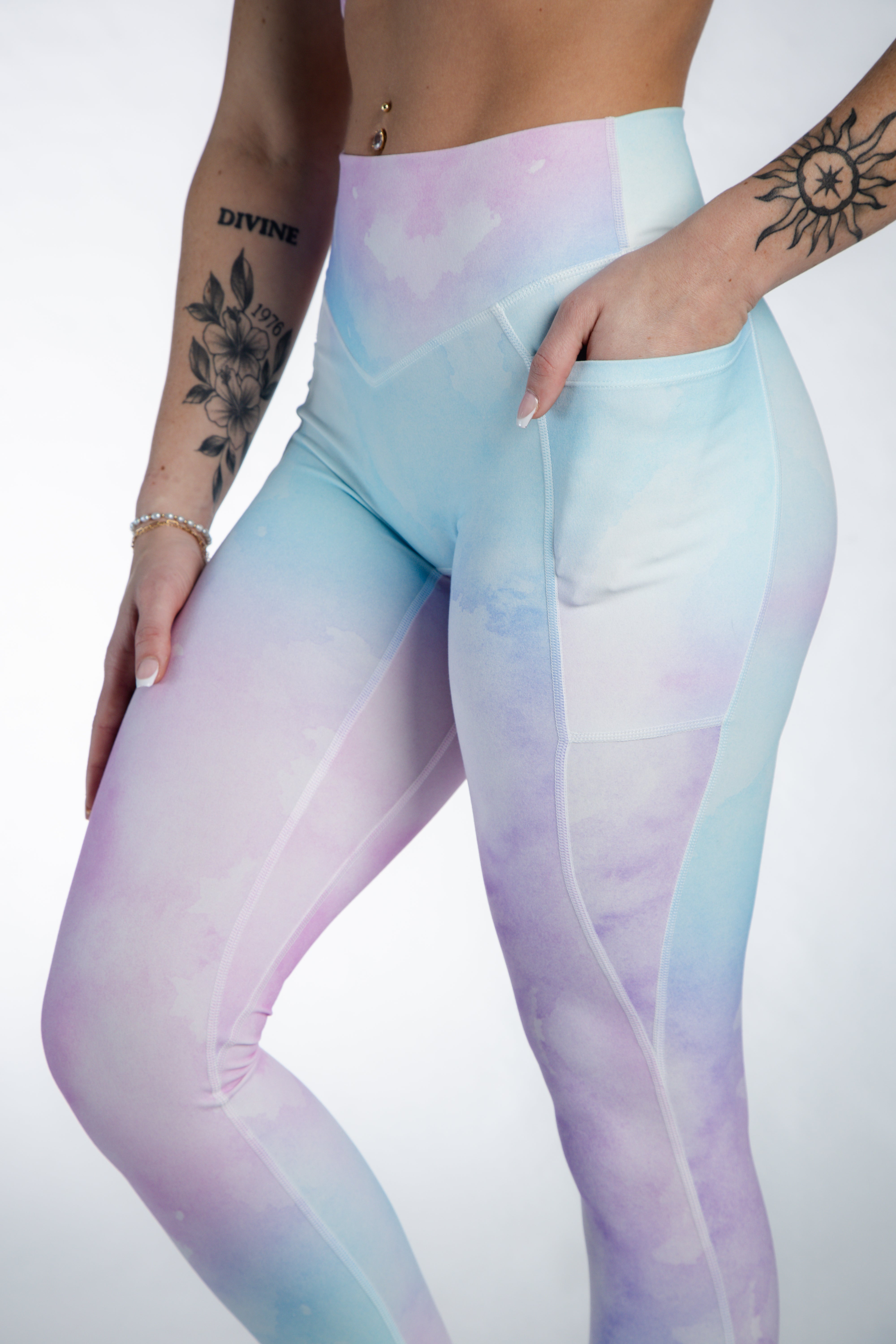 NKD Leggings With Pockets Mid Waist | Watercolor