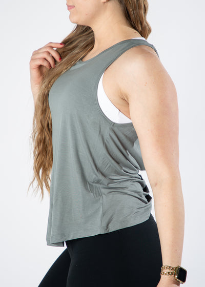 Scrunch Back Tank Top | Cactus