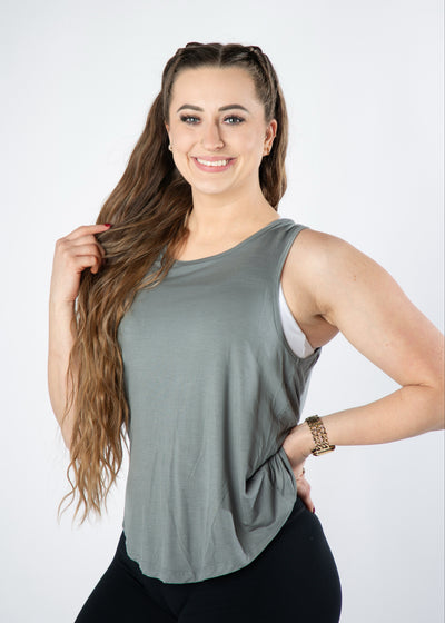 Scrunch Back Tank Top | Cactus