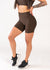 Chest Down 3/4 Side View One Leg Up Wearing Dream 6" Shorts | Cocoa