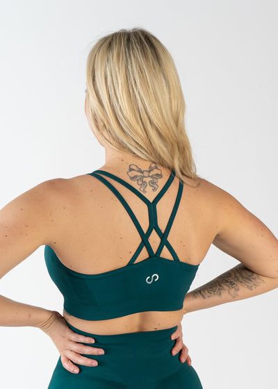 Seamless Strappy Sports Bra | Pine